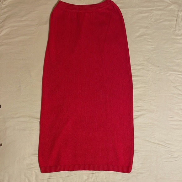 Red Sweater Midi Skirt - Picture 1 of 9